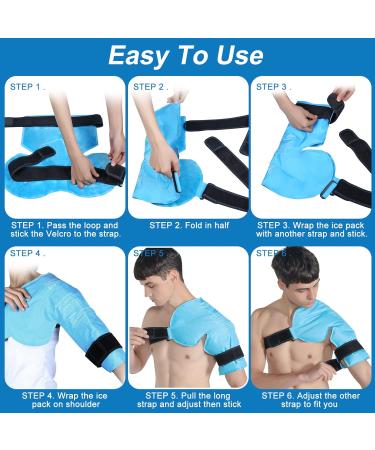 Relief Expert Shoulder Ice Pack - Rotator Cuff Cold Therapy for Injuries - Reusable Gel Cold Pack Wrap - Instant Pain Relief for Bursitis and Swelling - Large Size (Blue) - Buy Online on GoSupps.com