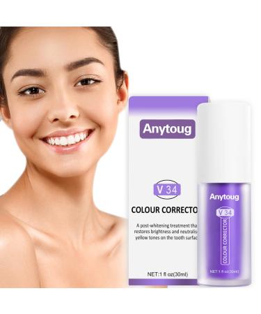 Whitening Toothpaste Purple Toothpaste for Teeth Whitening Colour Corrector Toothpaste Toothpaste Whitening V34 Toothpaste Remove Stains Improves Teeth Brightness and Reduce Yellowing