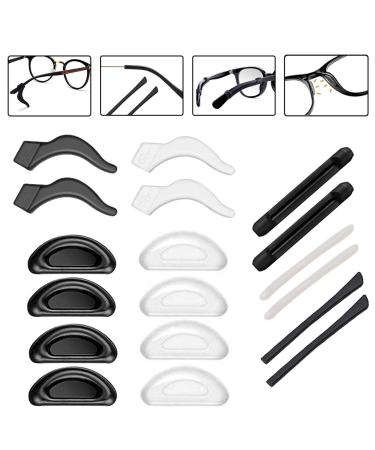 Glasses Ohrenpad nose pad silicone glasses anti-slip temple tips glasses holder holder sunglasses glasses nasal pads and ear hooks for children and adults 9 pairs