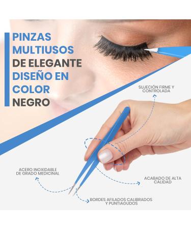 KICHLY Professional Eyebrow Tweezers Set - 4 Tweezers & Travel Leather Case - Perfect for Precision Plucking (Blue) - Buy Online on GoSupps.com