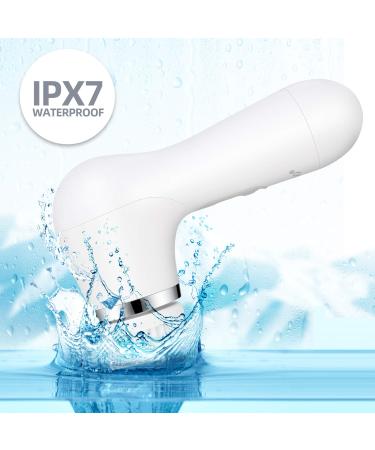 Pessido Waterproof Spin Facial Cleansing Brush Set with 6 Brush Heads - Gentle Exfoliating, Deep Cleansing, Massaging - for Men and Women (White) - Buy Online on GoSupps.com