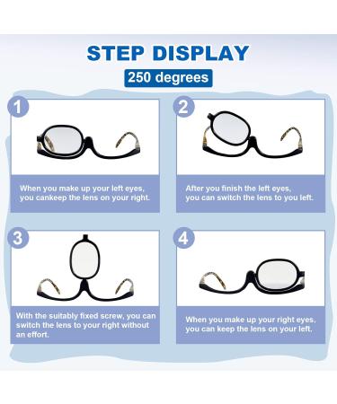 Dunzy 5 Pairs Magnifying Makeup Glasses for Women - Flip Down Cosmetic Reading Spectacles +2.50 - Buy Online on GoSupps.com
