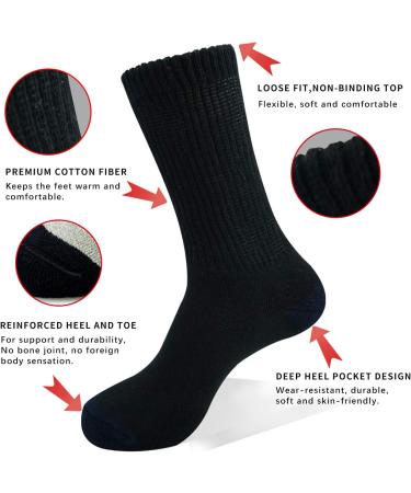 Designer Non-Binding X-Wide Diabetic Socks, Full Cushion, Grey XL (13-15) - 4 Pairs - Buy Online on GoSupps.com