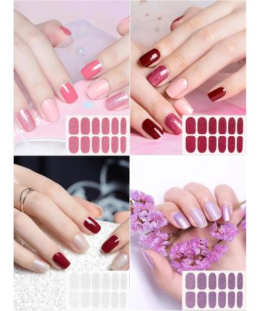 384 Pieces Full Wraps Nail Polish Stickers Kalolary 32 Sheets Solid Glitter Color Nail Wraps Self-Adhesive Nail Decals Stick on Nail Strips with 5 Nail Files for Women Girls DIY Nail Art Decoration Nail stickers - Buy Online on GoSupps.com