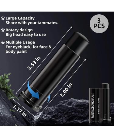 NewBang 3PCS Sports Eye Black Stick - Anti-Glare Sun & Stadium Light Protection for Athletes - Perfect for Baseball, Softball, Football, Lacrosse - Halloween Cosplay Makeup - Buy Online on GoSupps.com