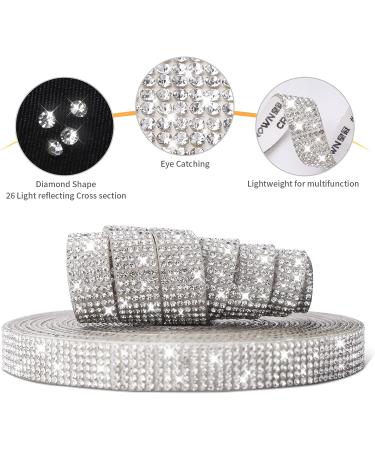 Self Adhesive Rhinestone Strips Tape - Silver Crystal Ribbon for DIY Event Decor - 2mm Rhinestones - 0.51inch X 6.6 Yards - Buy Online on GoSupps.com