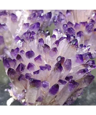 Room Decoration Amethyst Rough Stone 1pc Natural Crystal Cluster Amethyst White Ore Purple Quartz Stone Raw Crystals (Size : 350-400g)