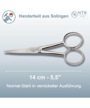 NTS-Solingen Industrial Cup Scissors | Curved Cutting & Thread Snips | Nickel-Plated C45 Steel | 14 cm (5.5 inch) | German Craftsmanship | International Shipping - Buy Online on GoSupps.com