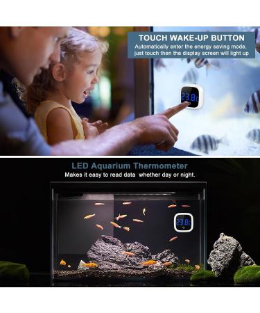 Ankilo Digital Aquarium Thermometer - Touch Screen LED Wireless Temperature Meter for Freshwater & Saltwater 2 Pack Black & White - Buy Online on GoSupps.com