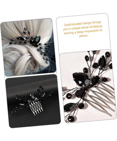 minkissy Accessories rhinestone hair clips rhinestones black hair accessories grace Miss hair accessories bride bridesmaid European and American rhinestone comb vintage bride hair Comb - Buy Online on GoSupps.com
