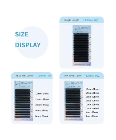ANNAFRIS 4D YY Shape 0.07 D Curl 13mm Premade Fans Lash Extension - Hand Woven Natural Soft Light Mink False Lashes - Buy Online on GoSupps.com
