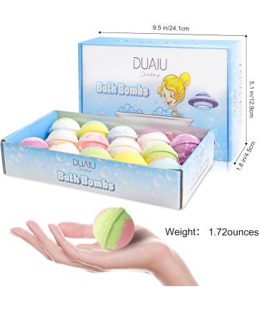 DUAIU Fizzy Bubble Bath Bombs Set of 14 with Essential Oil - Naturally Perfect for Birthday Mother's Day Gift Idea for Wife Monther and Girlfriend - Buy Online on GoSupps.com