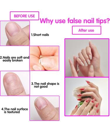 WJIASI Natural False Nails: Oval French Acrylic Artificial Nail Tips for Girls & Women - 500 pc, 10 Sizes - Natural Color - Buy Online on GoSupps.com