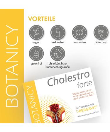 Botanicy Cholestro Forte with Bergavit - Natural Cholesterol Support - Vegan Formula with Bergamot Vitamins A C E Zinc & Selenium - 60 Tablets - Hormone-Free - Buy Online on GoSupps.com