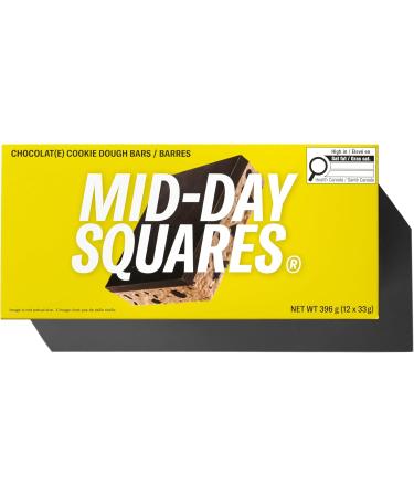 Mid-Day Squares High Protein Chocolate Bars 33g each 2 Pack 24 Squares Cookie Dough Flavour 20 Day Supply | Made with Real Chocolate 6g Plant Protein 4g Fiber Certified Vegan Gluten Free Cookie Dough 12 count (Pack of 2) - Buy Online on GoSupps.com