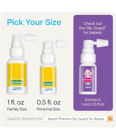 NAVEH PHARMA Otic Guard Natural Ear Spray 3-in-1 Herbal Oil Blend for Ear Infections, Pain, Itchy Ears, Wax Removal Kit - 30ml - Buy Online on GoSupps.com