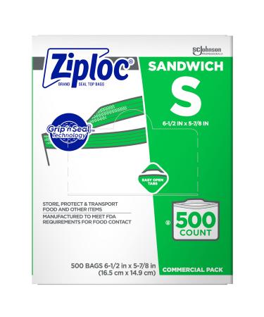 Ziploc Sandwich Bags Easy Open Tabs 500 Count 500 Count (Pack of 1)