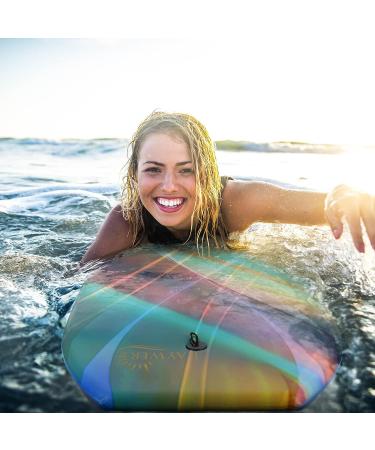 RAYWER 33-INCH Body Board with EPS Core & HDPE Slick Bottom - Ideal for Kids and Adults - Rainbow Design - Includes Leash and Adjustable Wrist Rope - Buy Online on GoSupps.com