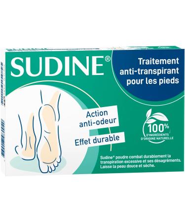 SORIFA - Pack of 40 - Sudine Powder Antiperspirant Treatment - Foot - Regulates perspiration - Absorbs - Prevents mycoses - Without aluminum salts - Made in France - Box of 6 double sachets - Buy Online on GoSupps.com