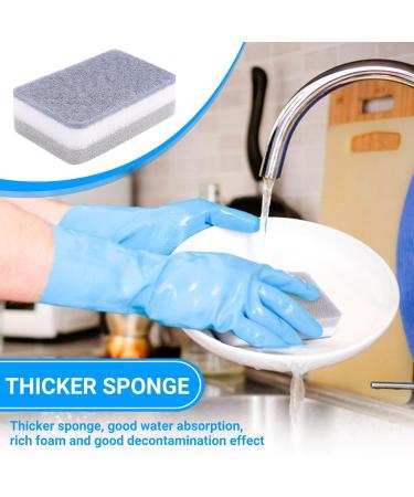 Kecung Heavy Duty Scrub Sponges Dual-Sided Dishwashing Sponge for Kitchen Multi-Use Deep Cleaning Scrub Sponge Gray 20 Pcs - Buy Online on GoSupps.com