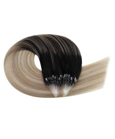 UGEAT Microring Extensions - Real Hair Balayage Black Ombre 50g 40cm 50 Strands Micro Loop Extensions - Buy Online on GoSupps.com