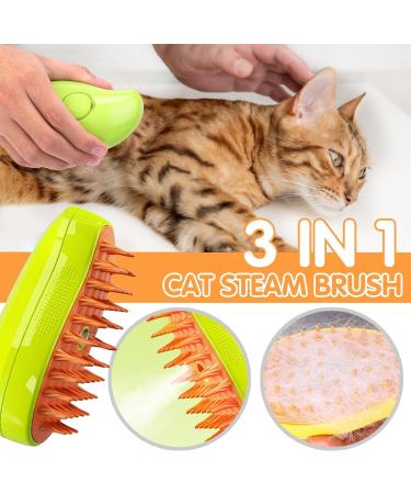 Cat Steam Brush Steamy Cat Brush - 3 in1 Pet Steam Brush Steam Brush for Dogs & Cats Multifunctional Cat Grooming Brush Pet Massage Comb Pet Hair Removal Comb (green) - Buy Online on GoSupps.com