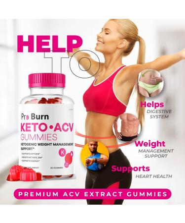 2 Pack Pro Burn Keto & ACV Gummies - 60 Day Supply | Pro Burn Plus ACV | Natural Weight Loss Supplement - Buy Online on GoSupps.com