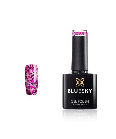 Bluesky Gel Nail Polish Rio De Janerio SUM1917 Glitter 10 ml Pink Purple Long Lasting Chip Resistant 10 ml (Requires Drying Under UV LED Lamp)