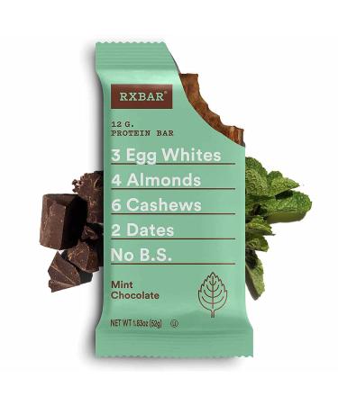 RXBAR Mint Chocolate Protein Bars - 12g Protein, Gluten Free Snacks - 22oz Box (12 Bars) - Buy Online on GoSupps.com