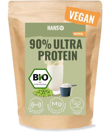 Buy Hans Brainfood Hydrolyzed Pea Protein 1000g - 90% Vegan Protein Powder Gluten-Free No Additives No Sweeteners - Premium Organic Protein for Men & Women - Buy Online on GoSupps.com