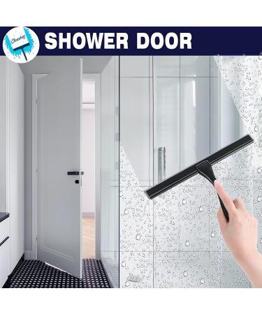 10-Inch Matte Black Stainless Steel Shower Squeegee - All-Purpose for Bathroom, Shower Doors, Mirrors, Tiles, Car Windows - Streak-Free Finish - Buy Online on GoSupps.com