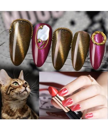 Croitout Cat Eye Gel Nail Polish Set with 1 Magnet Shellac Nail Gel Polish Colours Set Magnetic Gel Nail Polishes Set Soak Off Shellac Gel Nail Polish UV Kit Best Gift for Women 6 x 7.3ml UK-4MY-006 1 count (Pack of 4) - Buy Online on GoSupps.com
