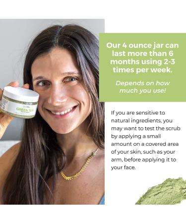 Teami Matcha Green Tea Facial Scrub - Organic Exfoliating Sugar Scrub for Face & Body - USA Made, Non-Greasy with Lemongrass - Buy Online on GoSupps.com