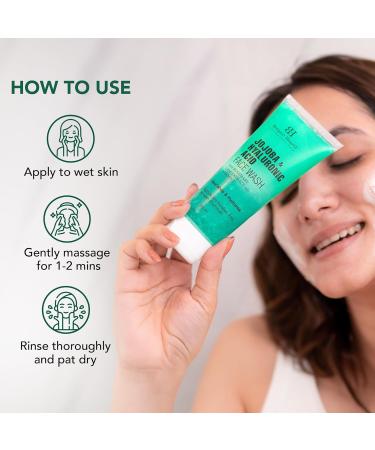 Hearth Jojoba & Hyaluronic Acid Face Wash - Hydrating & Nourishing | Sulphate & Paraben Free | 100ml | For Men & Women - Buy Online on GoSupps.com