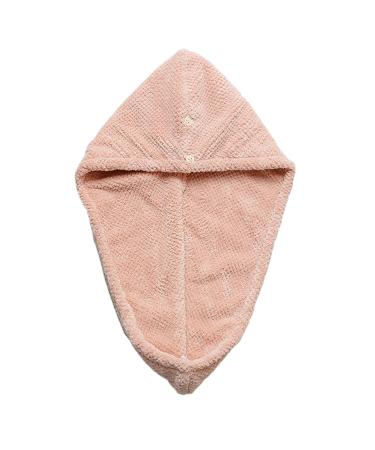 Microfiber towel-hair towel for wrapping hair super bent with button quickly drying towel anti-frizz for women pink