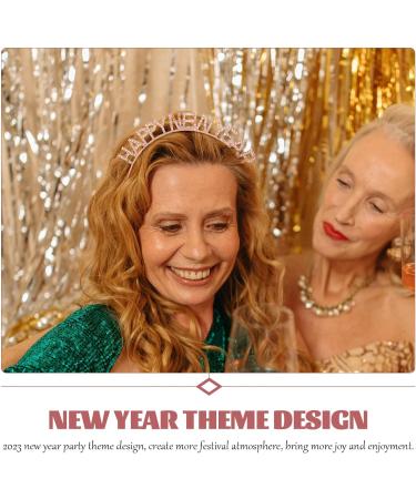 Minkissy Happy New Year Headband 2024 Crystal Rhinestone Tiara for Women Girls - Rose Gold Holiday Party Hair Accessory - Buy Online on GoSupps.com