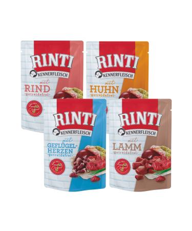RINTI- Kennerfleisch 400g dog food mix / 4 varieties to choose from / grain-free wet food / available as a pack of 12 or 20 (12)