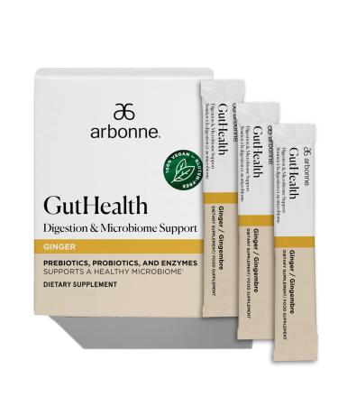 Arbonne Gut Health Digestion Support - Microbiome Prebiotic and Probiotic Drink Mix Probiotic Powder and Prebiotic Powder with Enzymes for a Healthy Gut