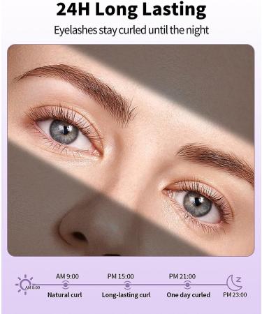 Heated Eyelash Curler with LED Display - USB Rechargeable, 4 Temp Settings, Long Lasting Natural Curl - Best Seller for Women - Purple - Buy Online on GoSupps.com