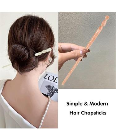 10 Piece Leopard Pattern Acetate Hair Sticks - Vintage Retro Hairpins & DIY Hair Styling Accessories for Women & Girls - Buy Online on GoSupps.com