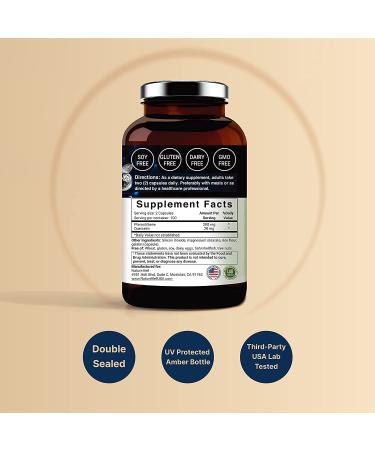 Pterostilbene Quercetin Supplements 200mg - 200 Capsules | Wild Blueberry Sourced for Healthy Aging, Memory, and Cardio Health - Buy Online on GoSupps.com