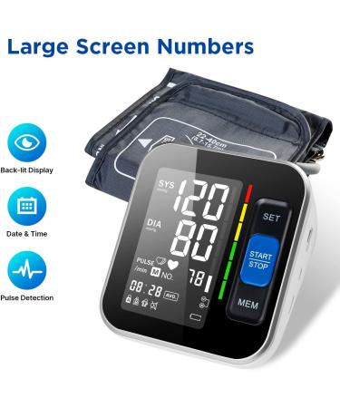 Digital Upper Arm Blood Pressure Monitor with Large LED Backlit Display - Adjustable Cuff & Memory - Carrying Case Included - Buy Online on GoSupps.com