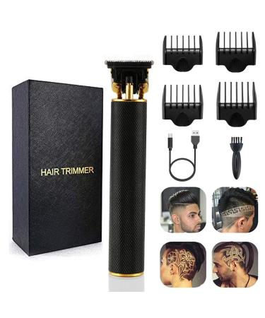 Unisex Hair Trimmer Kit - Cordless Rechargeable Waterproof with Guide Combs for Men Black