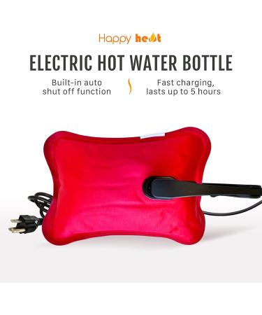 Happy Heat Rechargeable Electric Water Heating Bag - Hot Compress Pad for Cramps & Sore Muscles - Indoor/Outdoor Use - 10x7x4.75 - Red - Buy Online on GoSupps.com