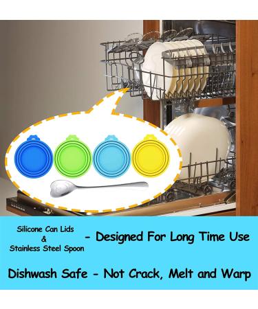 Comtim Pet Food Can Lids - 5 Piece Set, Universal Silicone Covers for Dog and Cat Cans - Multi-colored - Buy Online on GoSupps.com