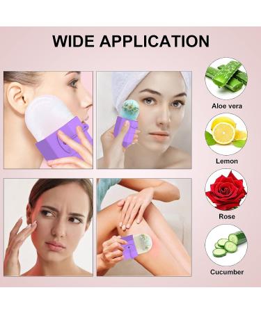 ETSAMAL 2 in 1 Ice Roller for Face - Reusable Silicone Roller for Puffiness Relief, Tighten Skin - Includes Gua Sha Tools - Purple - Buy Online on GoSupps.com