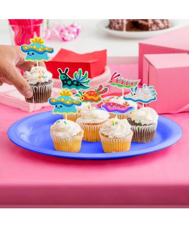 Sea Life Themed Cupcake Toppers Set of 18-PC - Great Nudibranch Themed Birthday Party Mollusk Party and Baby Shower Party Decorations for Boys or Girls - SugarGera Sea hare - Buy Online on GoSupps.com