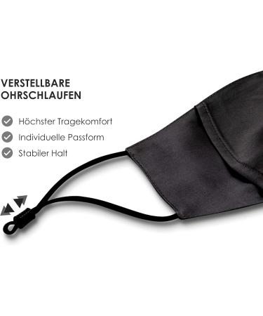 Silkist Unisex Silk Mouth Protection Mask | 100% Silk 3-Layer Adjustable Reusable Breathable Skin-Friendly - Cooling Anthracite - Buy Online on GoSupps.com
