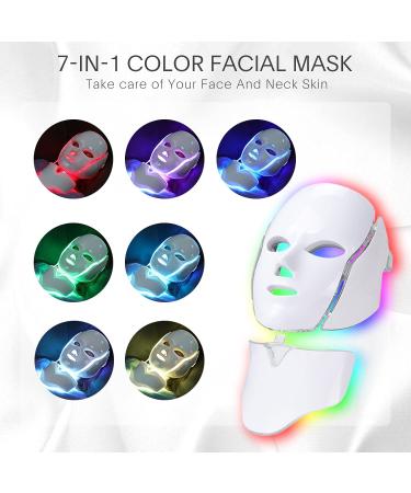 7 Color LED Face Mask Light Therapy for Skin Rejuvenation - Home Skin Care Mask for Face and Neck - Buy Online on GoSupps.com