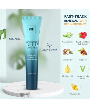 Shea Nourishing Cuticle & Nail Cream | USA Made Pro Nail Care | Strengthen Nails & Soften Cuticles | Hydrating Repair with Organic Shea Butter | 1 Oz - Buy Online on GoSupps.com